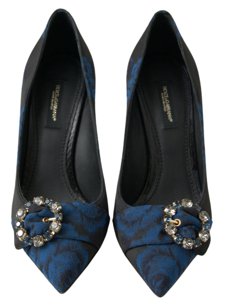 Dolce & Gabbana Elegant Blue Crystal Embellished Pumps