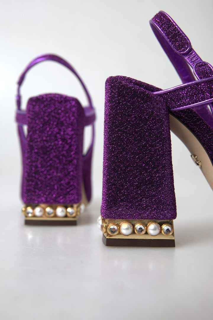 Dolce & Gabbana Elegant Purple Ankle Strap Heels