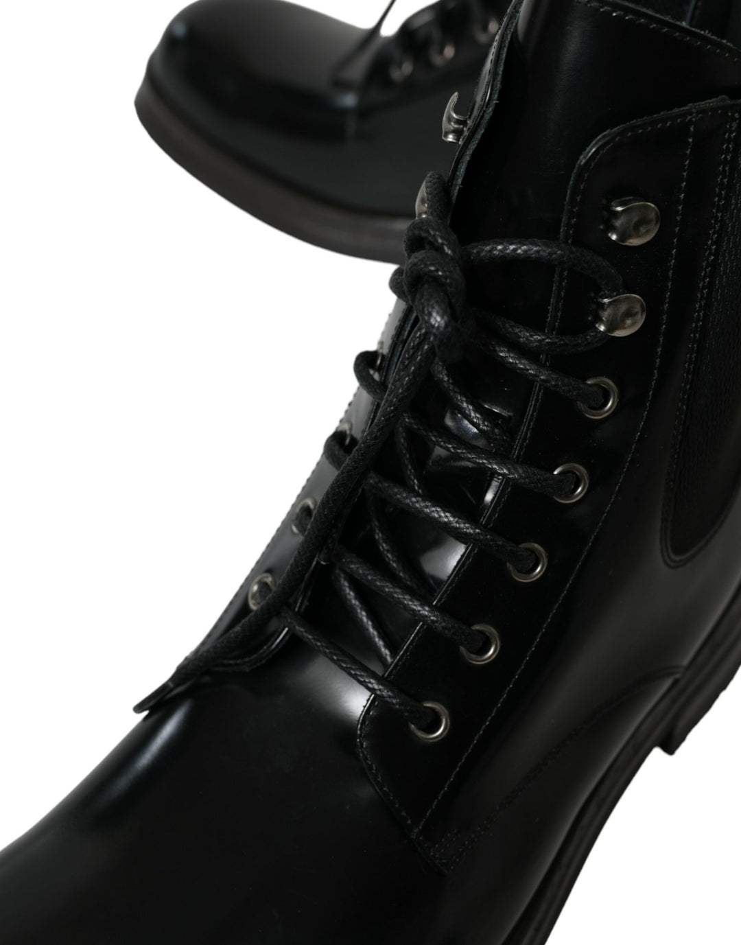 Dolce & Gabbana Elegant Black Leather Mid Calf Men's Boots