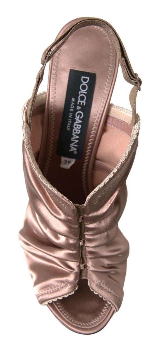 Dolce & Gabbana Elegant Slingback Stiletto Heels in Light Brown
