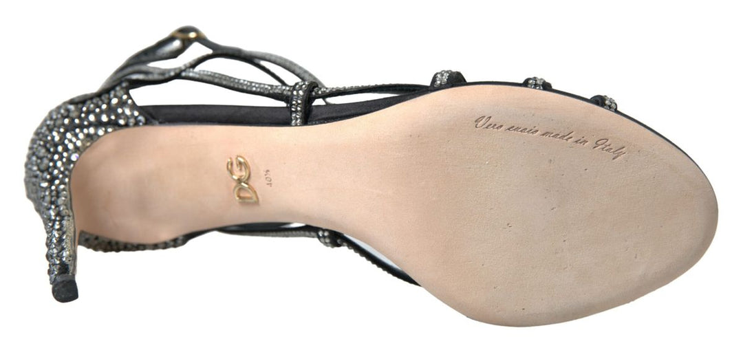 Dolce & Gabbana Elegant Keira Rhinestone Stiletto Sandals