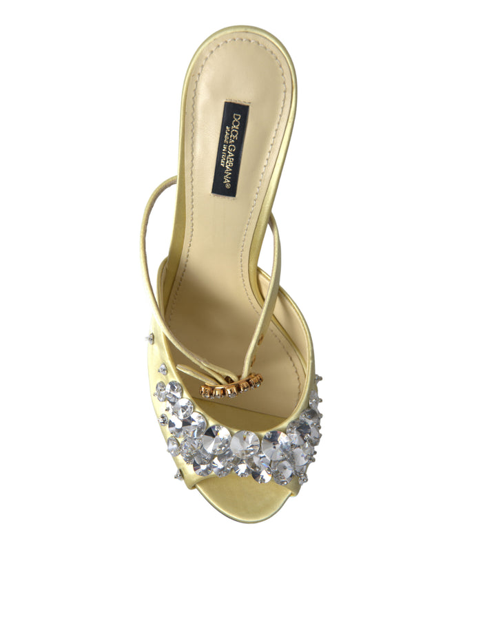 Dolce & Gabbana Crystal Embellished Silk Sandals