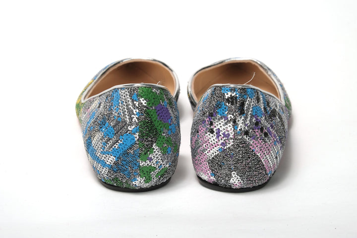 Christian Louboutin Multicolor Silver Flat Point Toe Shoe