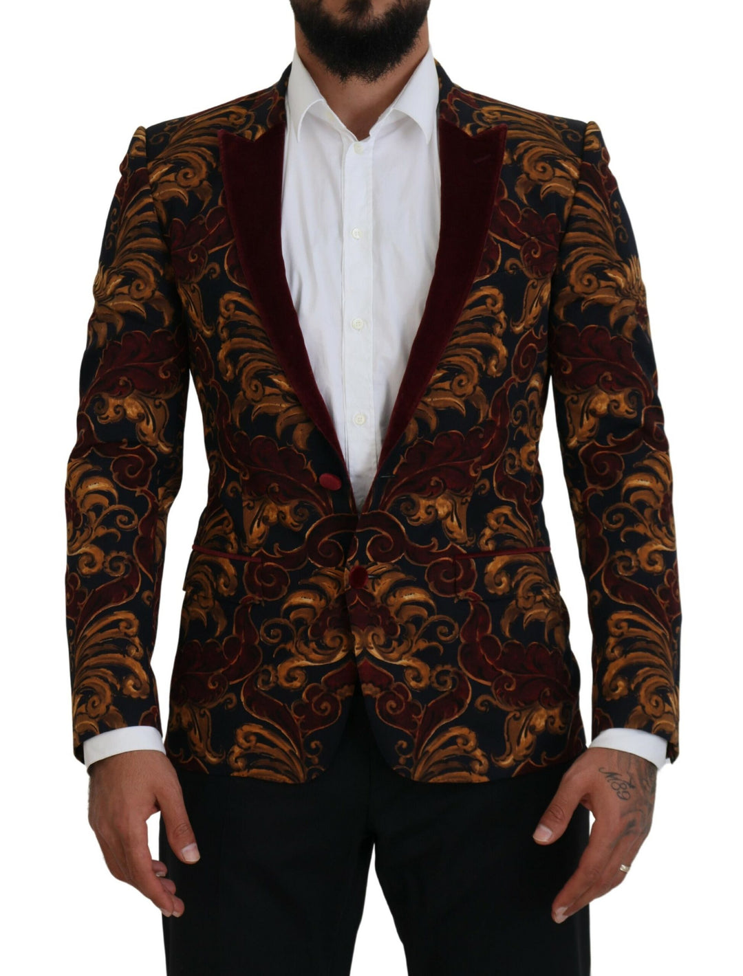 Dolce & Gabbana Elegant Multicolor Wool Blend Blazer