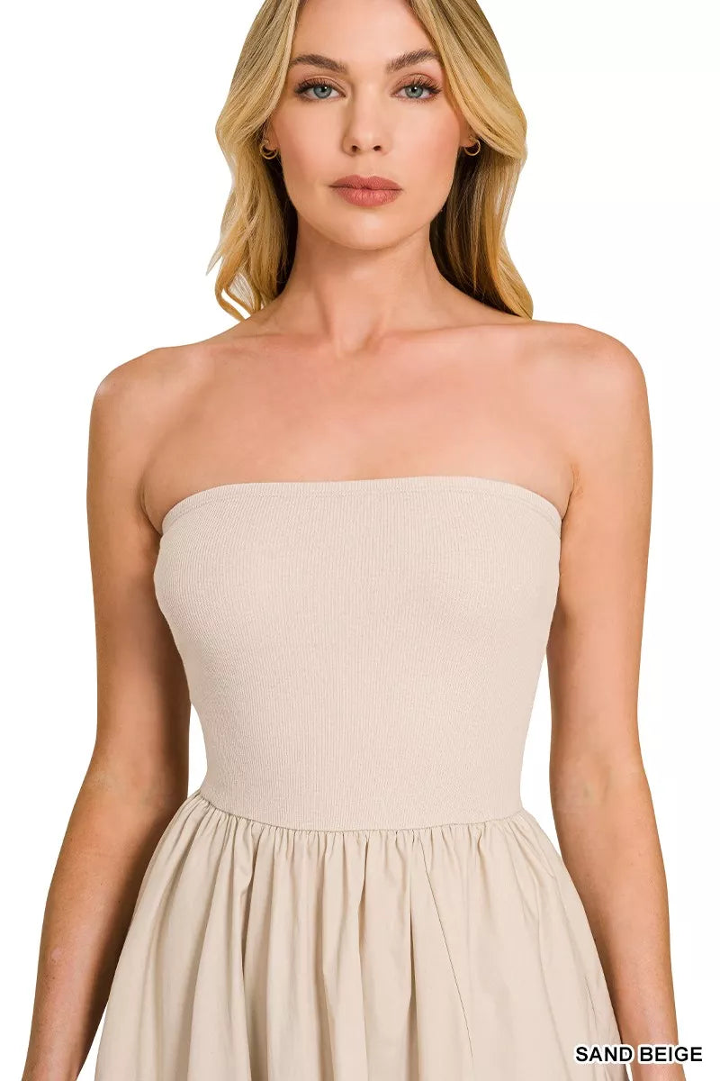 Zenana Combined Knit Tube Top Flare Mini Dress – Montret
