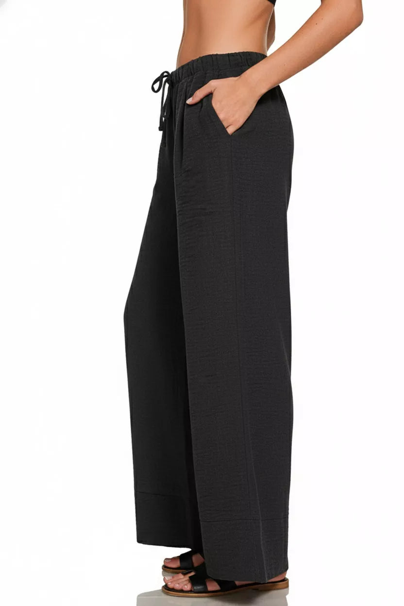 Zenana Woven Airflow Drawstring Pants – Montret