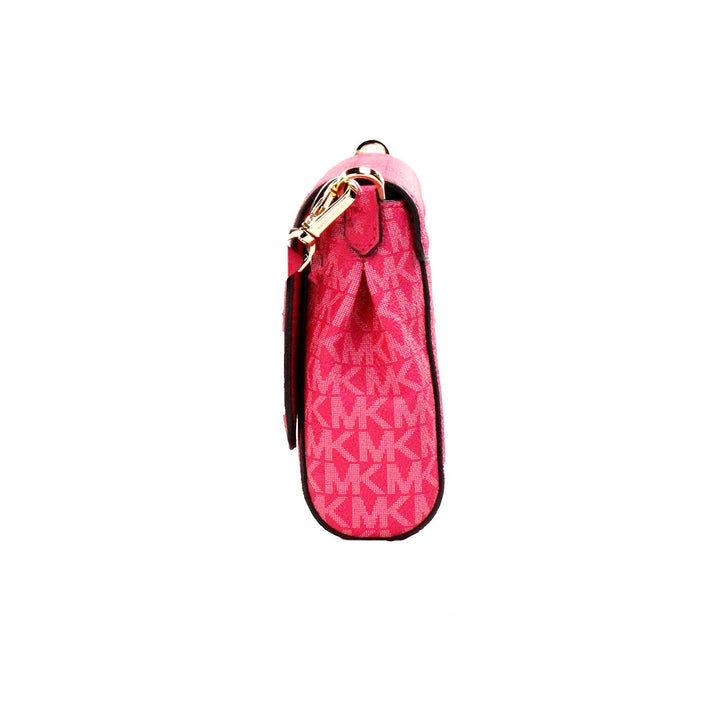 Michael Kors Jet Set Medium Electric Pink Convertible Pouchette Crossbody Bag