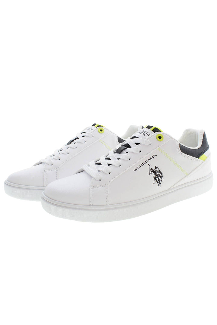 U.S. POLO ASSN. White Lace-Up Sneakers with Contrast Accents