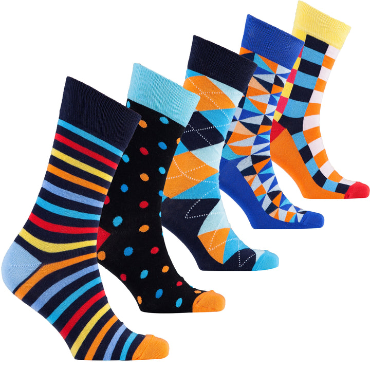 Men's Fashionable Mix Set Socks (5 Pack)