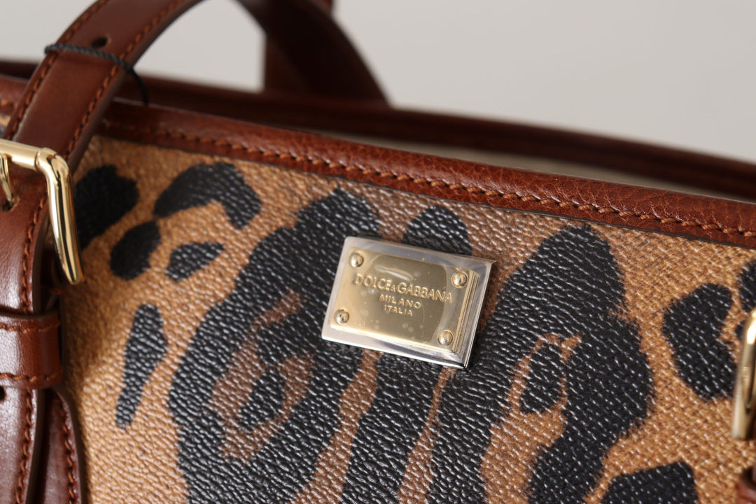 Dolce & Gabbana Elegant Leopard Bucket Tote Bag