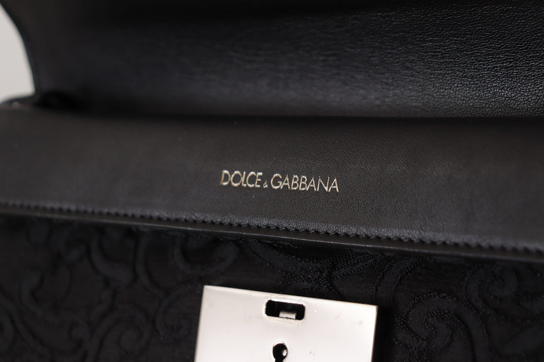 Dolce & Gabbana Elegant Black Silver Clutch Portfolio