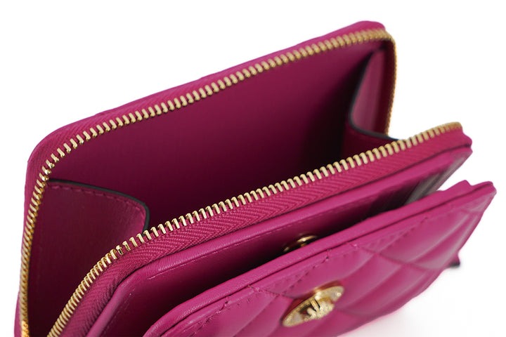 Versace Elegant Purple Quilted Leather Wallet