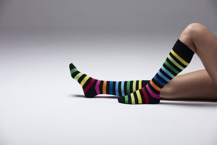 Multiline Stripe Knee High Socks Set 5-Pack