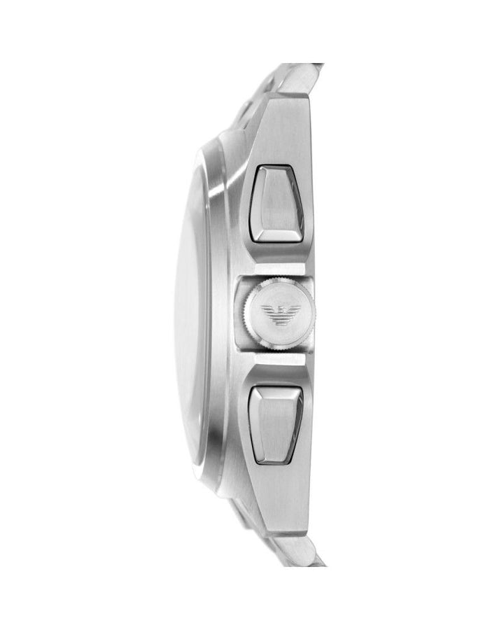 Emporio Armani Sleek Silver Chronograph Timepiece