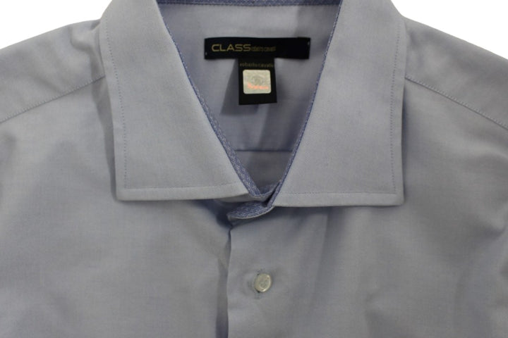 Cavalli Elegant Light Blue Italian Cotton Shirt