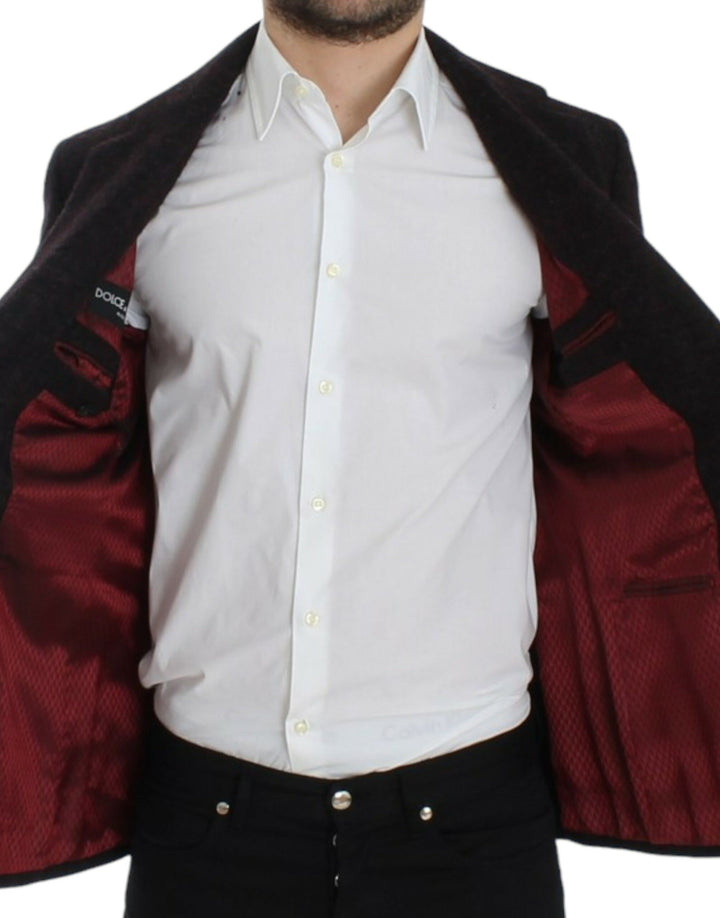 Dolce & Gabbana Bordeaux Alpaga Two-Button Blazer Jacket