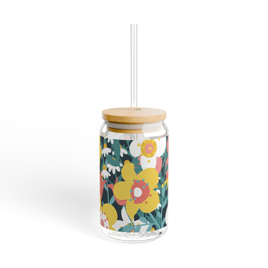 Colorful Fresca Mason Drinking Jar with Straw Sipper Glass, 16oz