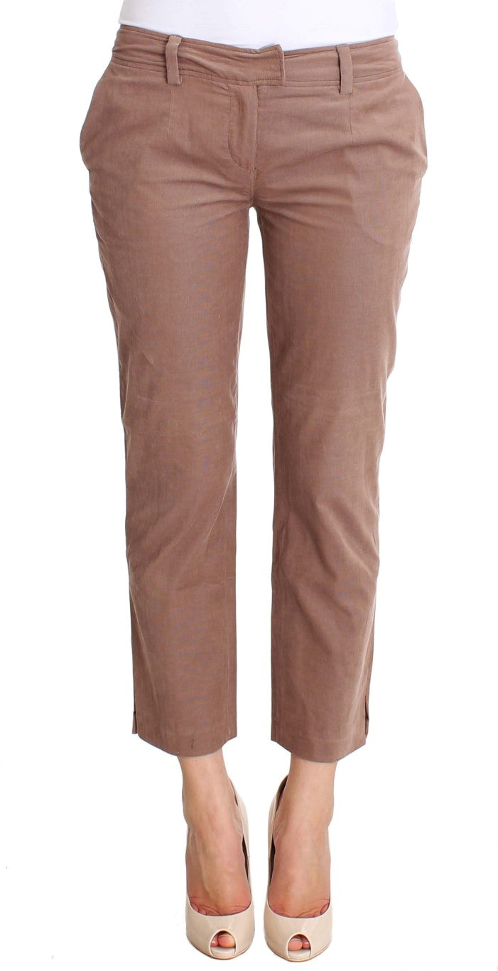 Costume National Chic Brown Cropped Corduroy Pants