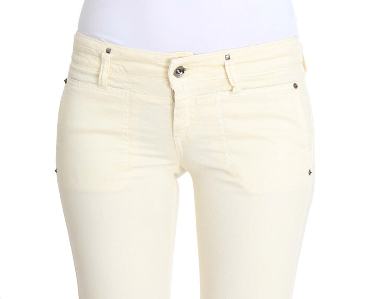 Costume National Chic Off-White Flared Designer Jeans