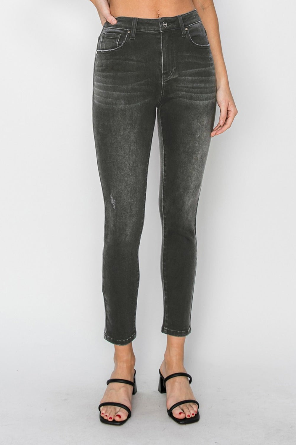 RISEN – Knöchelhohe Skinny-Jeans in voller Größe mit hohem Bund