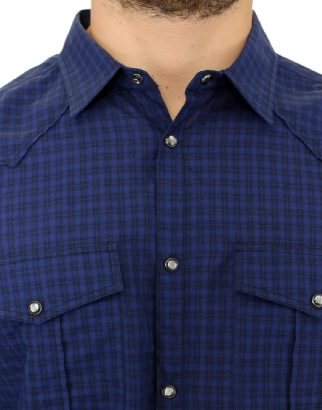 Costume National Chic Blue Checkered Casual Cotton Shirt