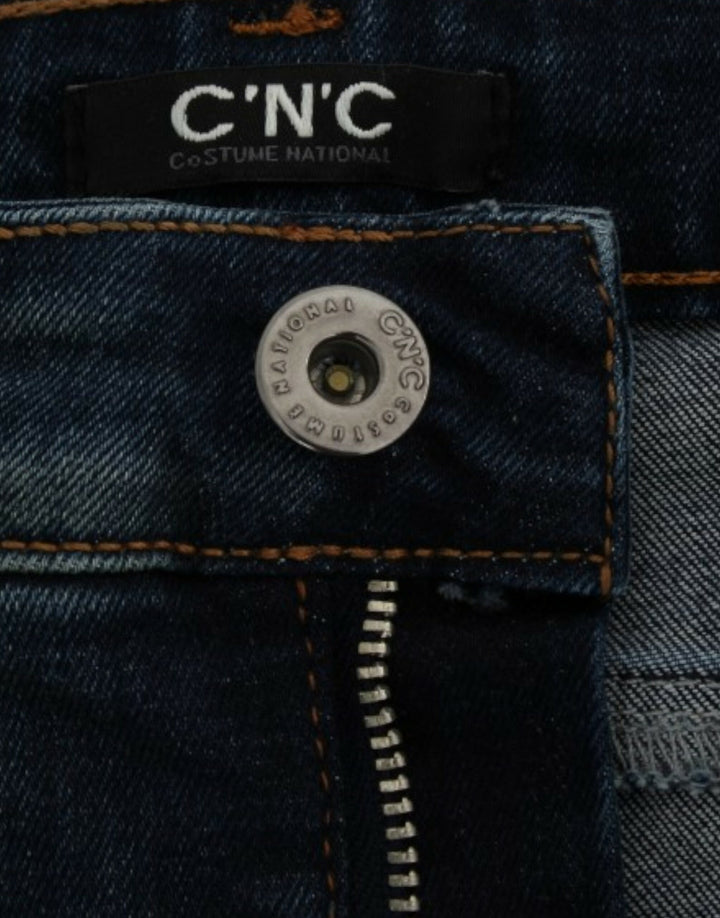 Costume National Chic Blue Straight Leg Designer Jeans