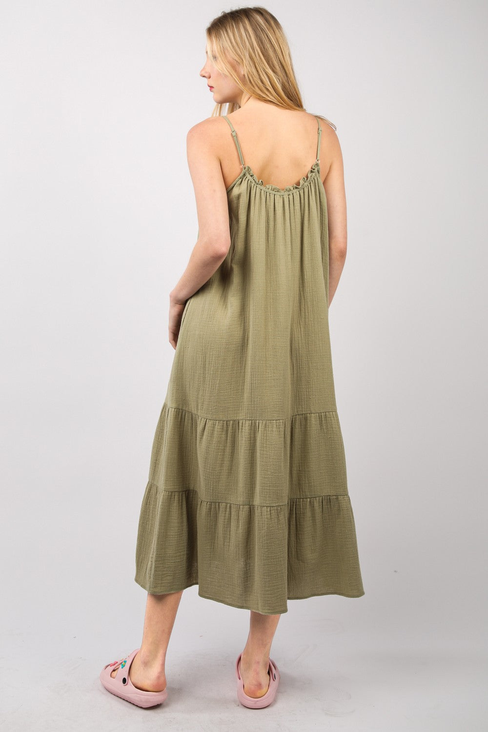 VERY J – A-Linien-Midi-Camisole-Kleid mit Rüschen