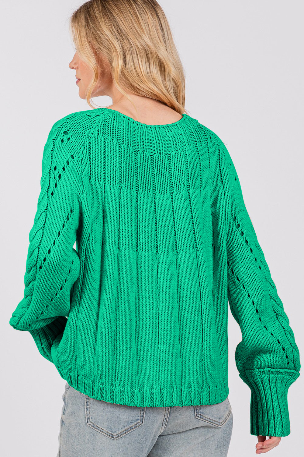 SAGE + FIG Langärmliger Pullover mit Zopfmuster