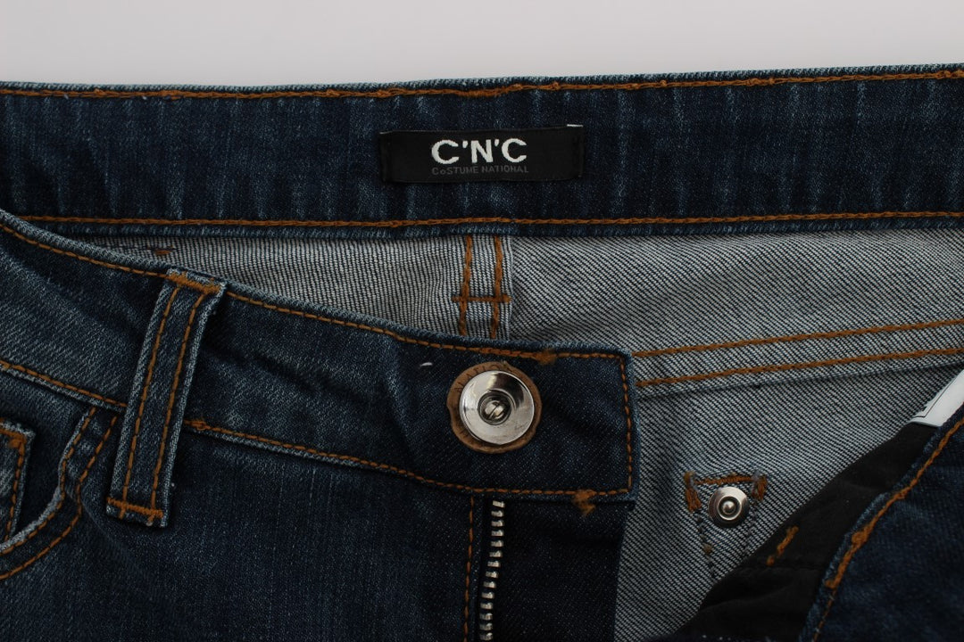 Costume National Chic Blue Regular Fit Designer Jeans