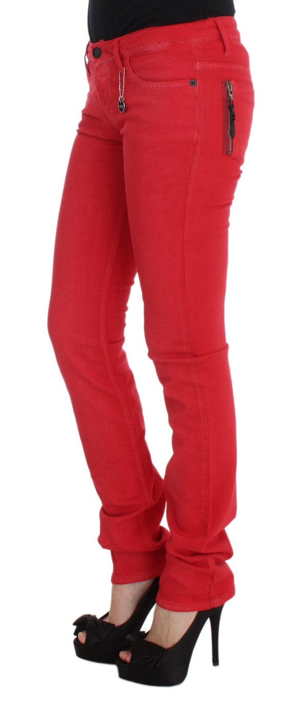 Costume National Chic Red Slim Fit Jeans