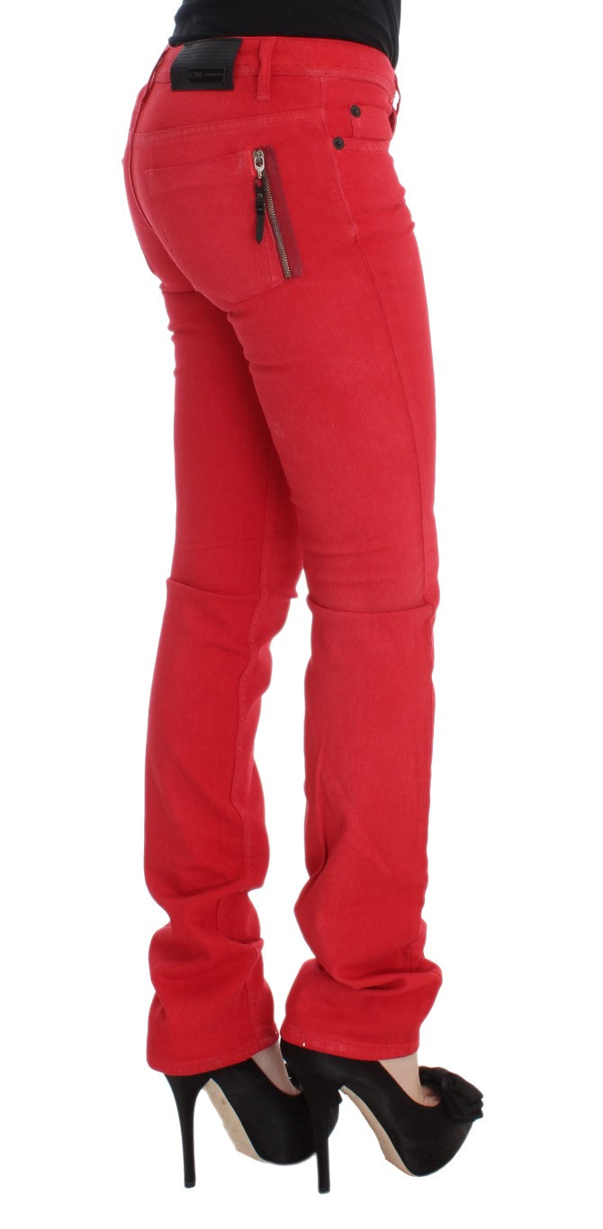 Costume National Chic Red Slim Fit Jeans