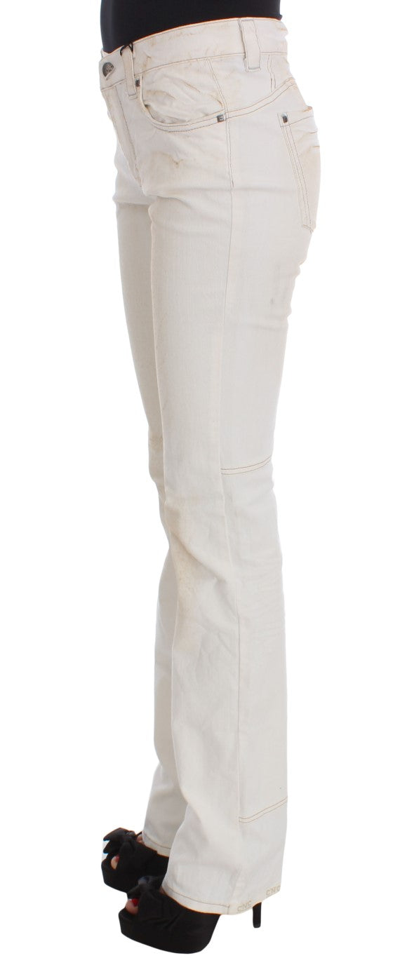 Costume National Chic White Slim Fit Designer Jeans