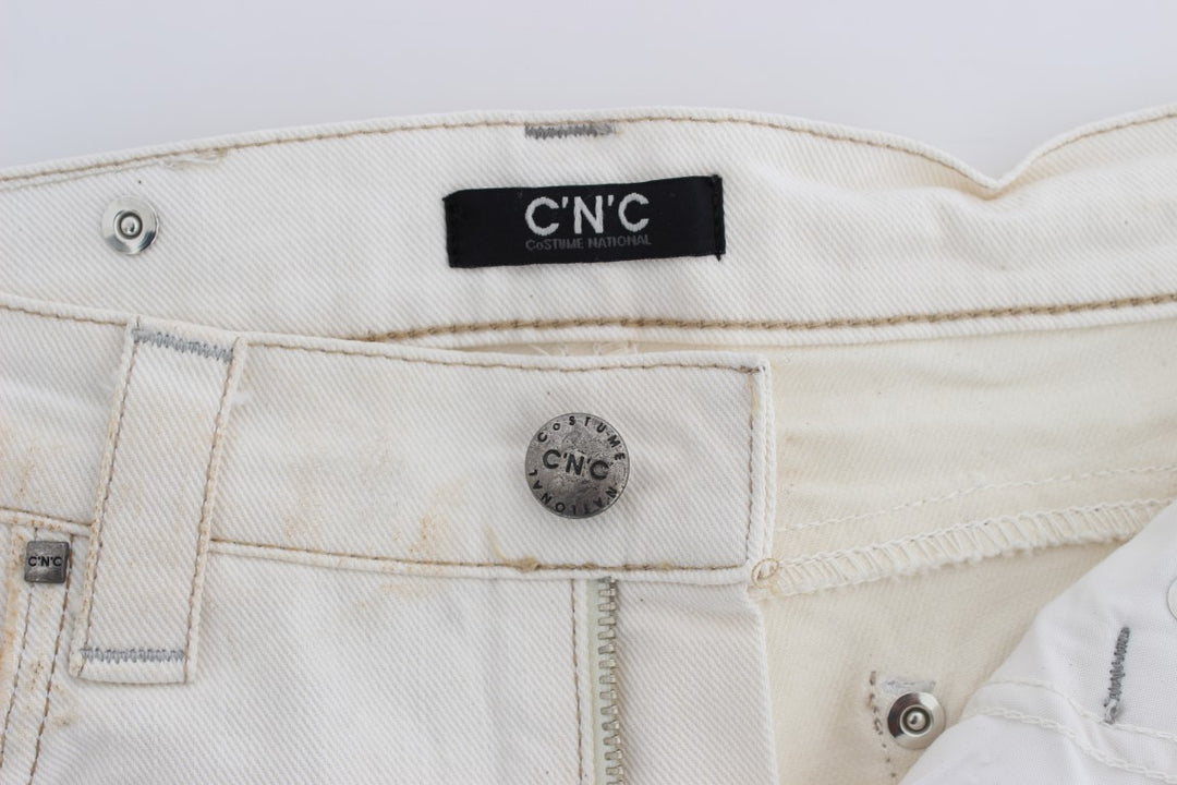 Costume National Chic White Slim Fit Designer Jeans