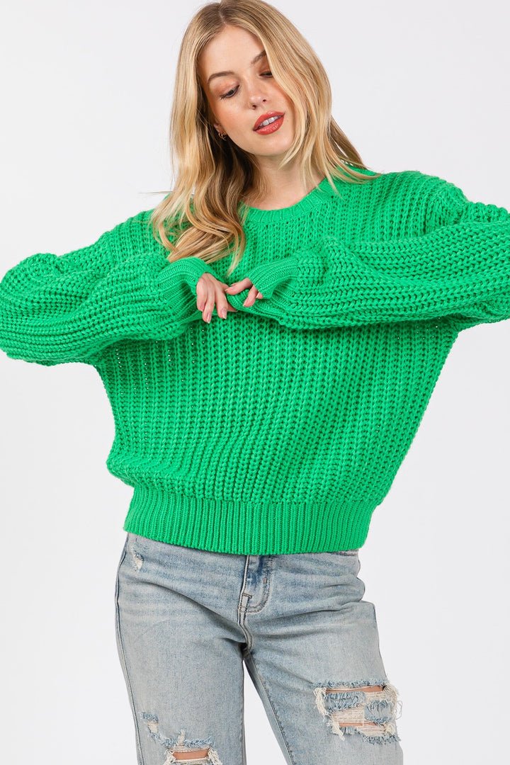 SAGE + FIG Pullover mit Rundhalsausschnitt und überschnittenen Schultern