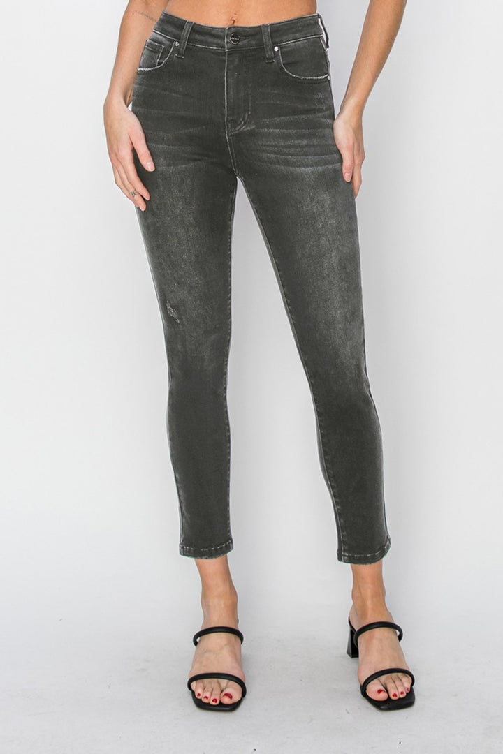 RISEN – Knöchelhohe Skinny-Jeans in voller Größe mit hohem Bund