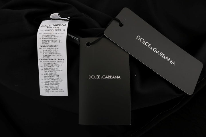 Dolce & Gabbana Black Crystal-Embellished Stretch Mini Dress