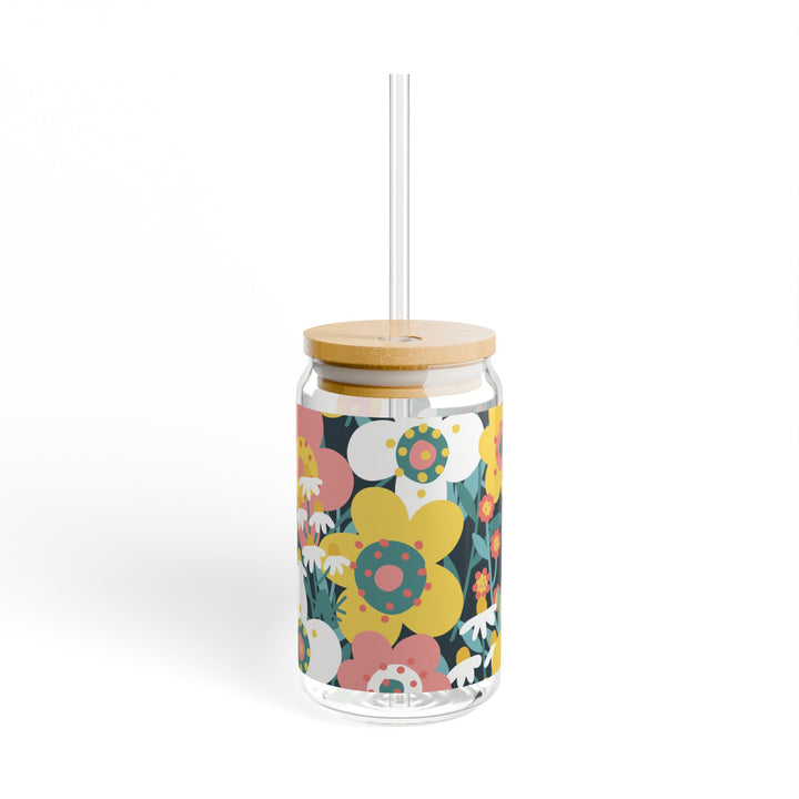 Colorful Fresca Mason Drinking Jar with Straw Sipper Glass, 16oz