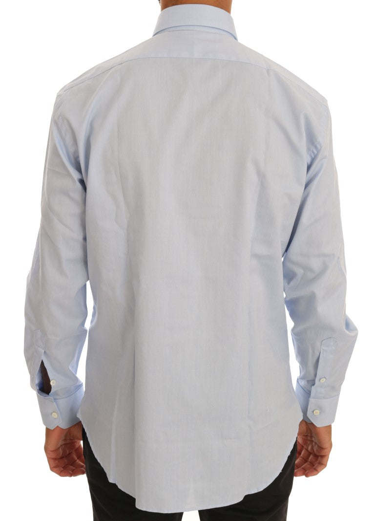 Cavalli Light Blue Cotton Dress Shirt