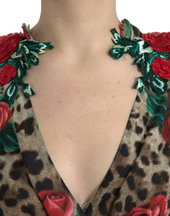 Dolce & Gabbana Multicolor Silk Maxi Evening Dress