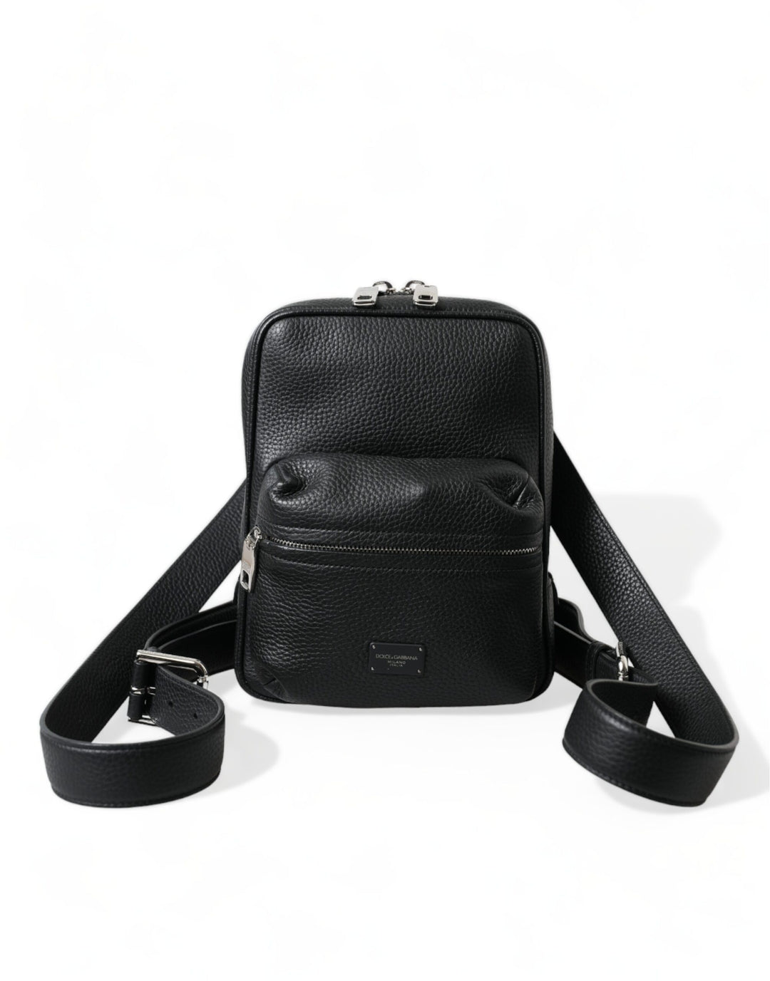 Dolce & Gabbana Chic Black Calf Leather Small Backpack