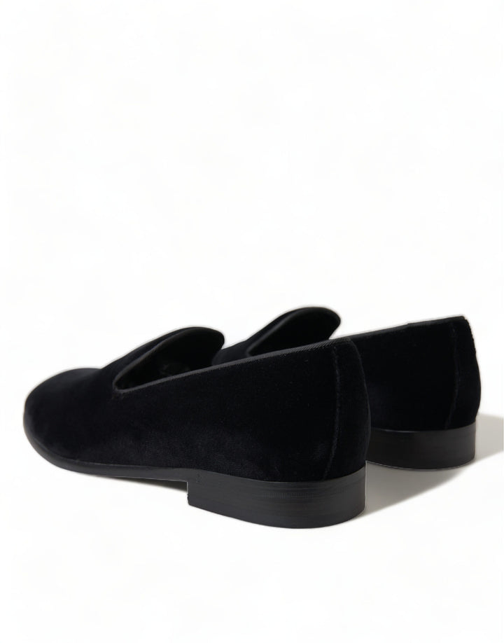 Dolce & Gabbana Elevated Black Velvet Loafers for Men