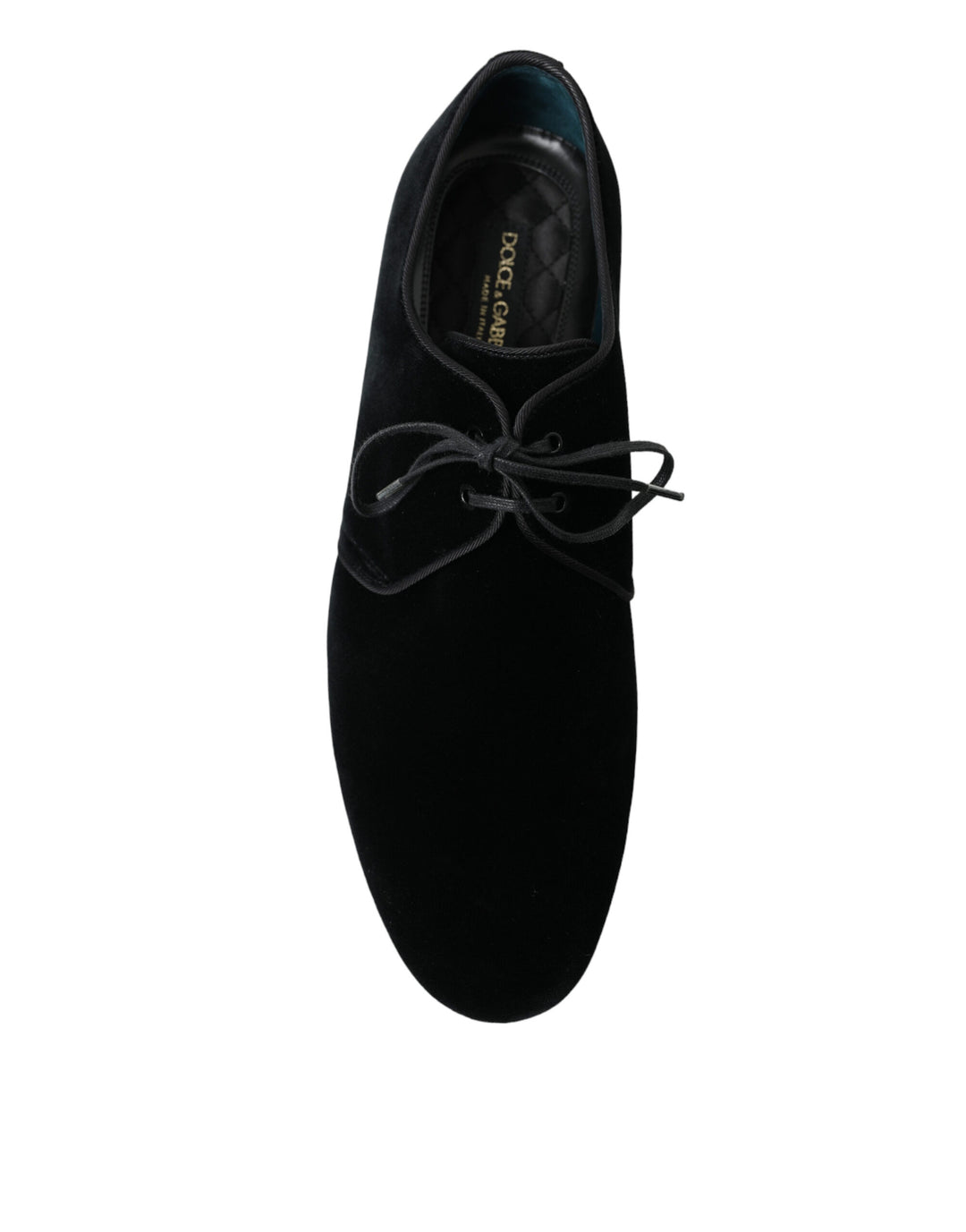 Dolce & Gabbana Elegant Black Velvet Derby Dress Shoes