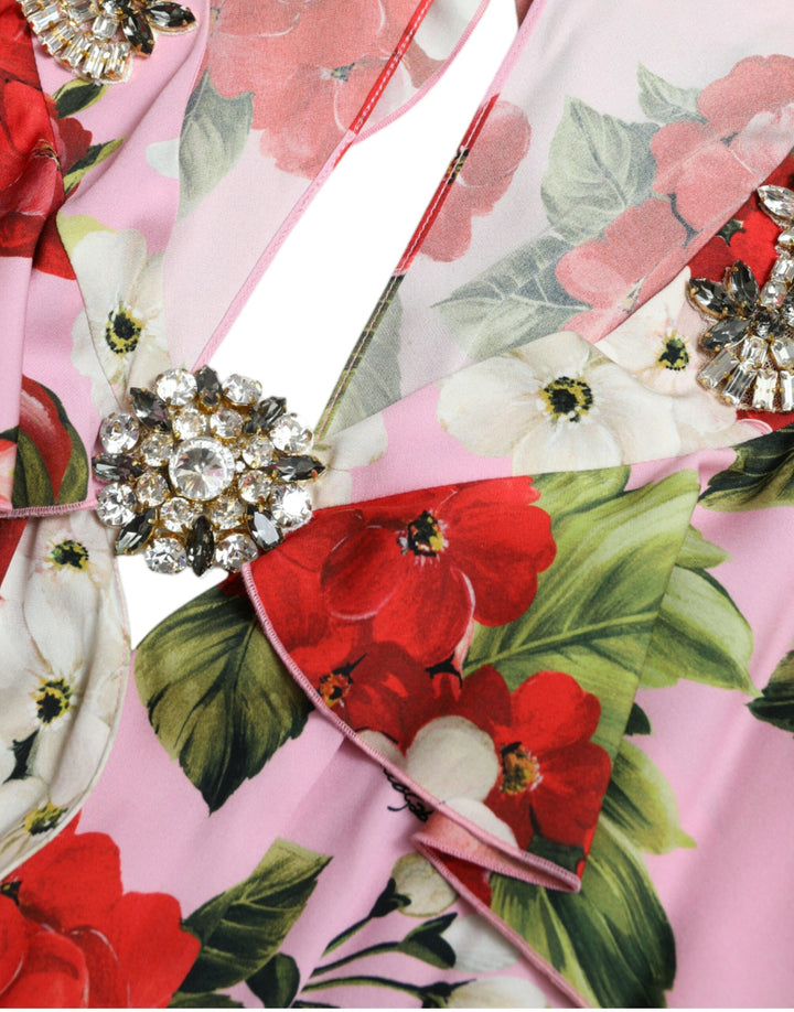 Dolce & Gabbana Elegant Crystal-Embellished Silk Dress