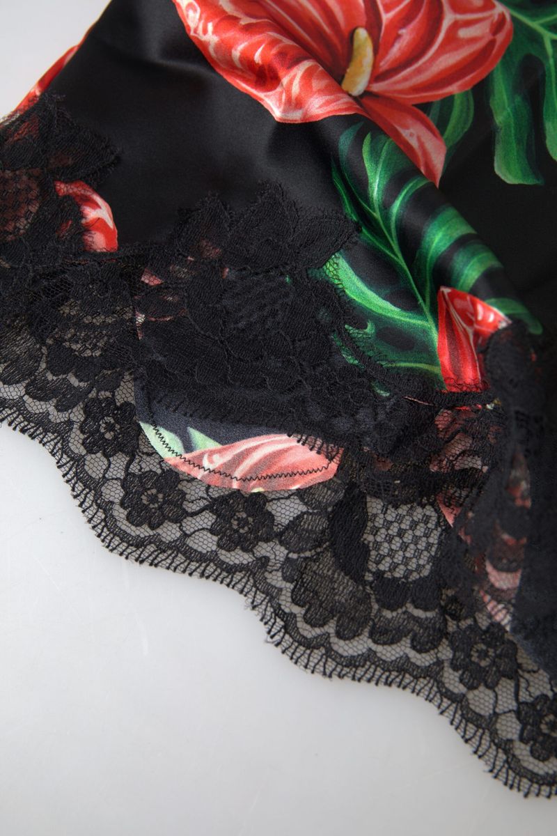 Dolce & Gabbana Anthurium Print Silk Camisole Top