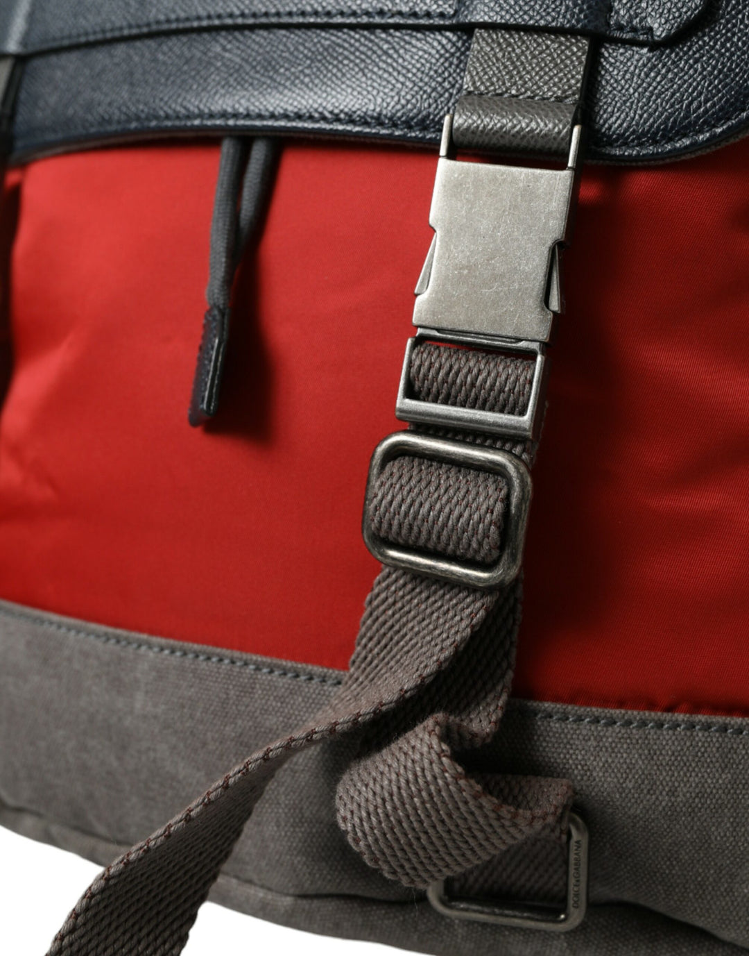 Dolce & Gabbana Chic Red & Gray Designer Backpack