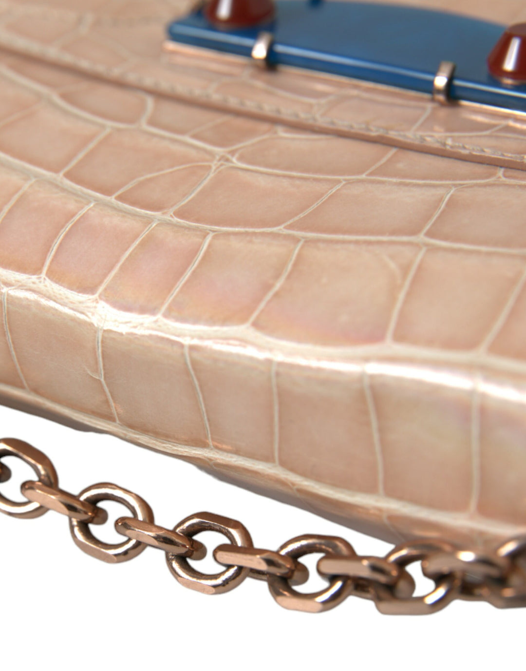 Balenciaga Elegant Mini Chain Beige Clutch for Evening Elegance