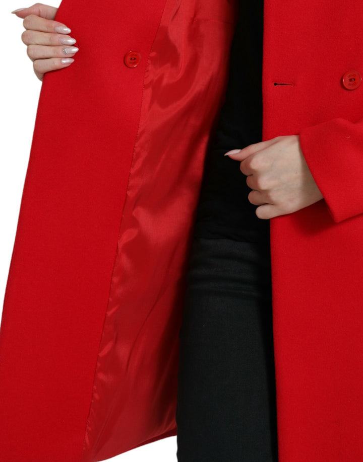 Liu Jo Elegant Red Double Breasted Long Coat