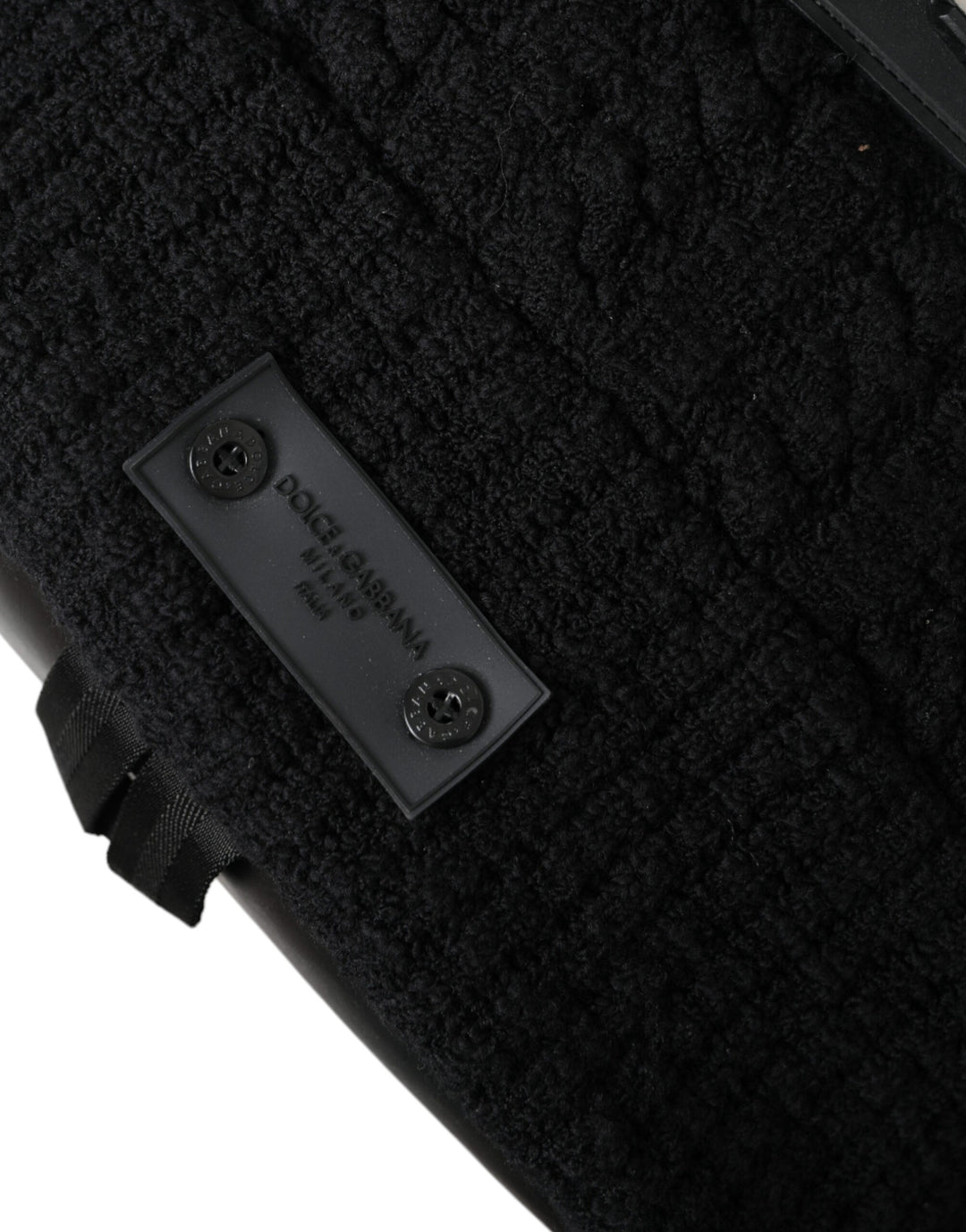 Dolce & Gabbana Elegant Tricot Wool-Blend Backpack in Black