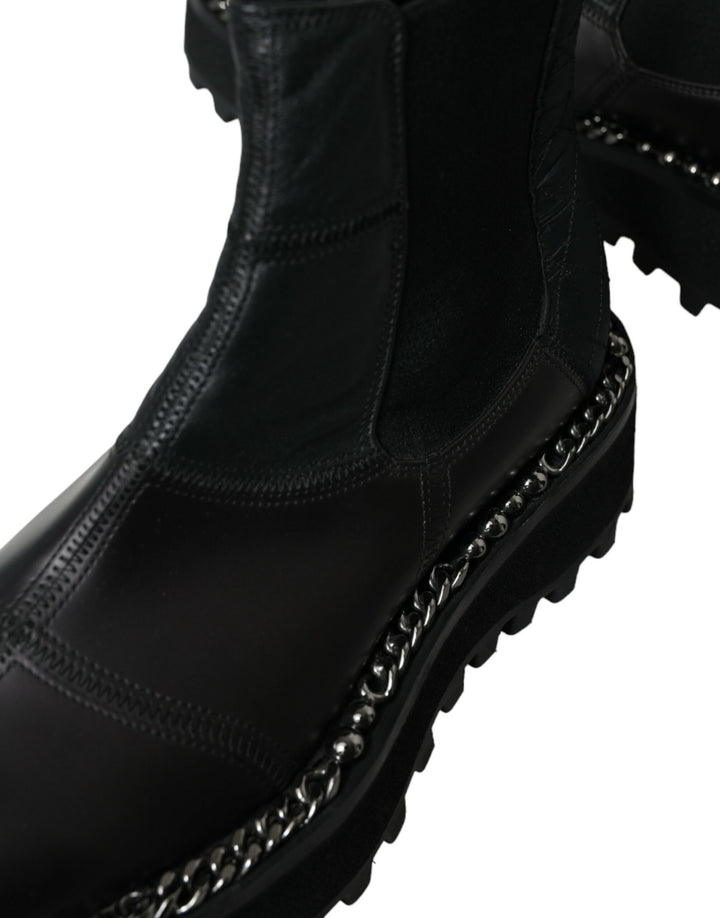 Dolce & Gabbana Elegant Black Chelsea Slip-On Boots