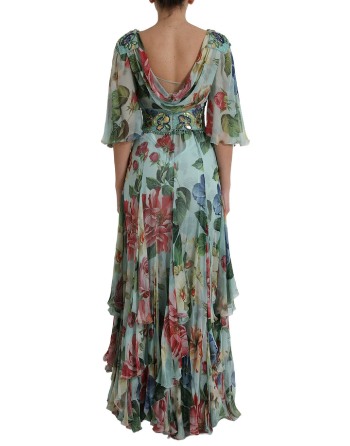 Dolce & Gabbana Elegant Floral Silk Long Dress